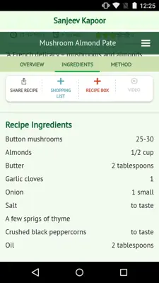 Sanjeev Kapoor’s Recipes android App screenshot 2